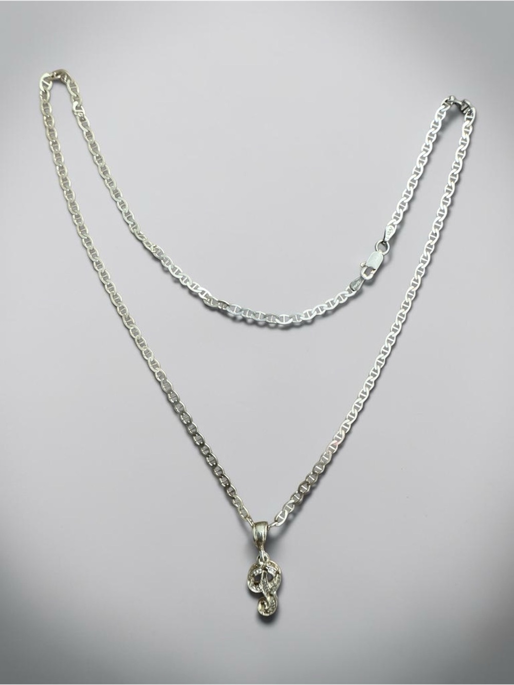 Elegant Silver Treble Clef Necklace for Women - Picture 2 of 2